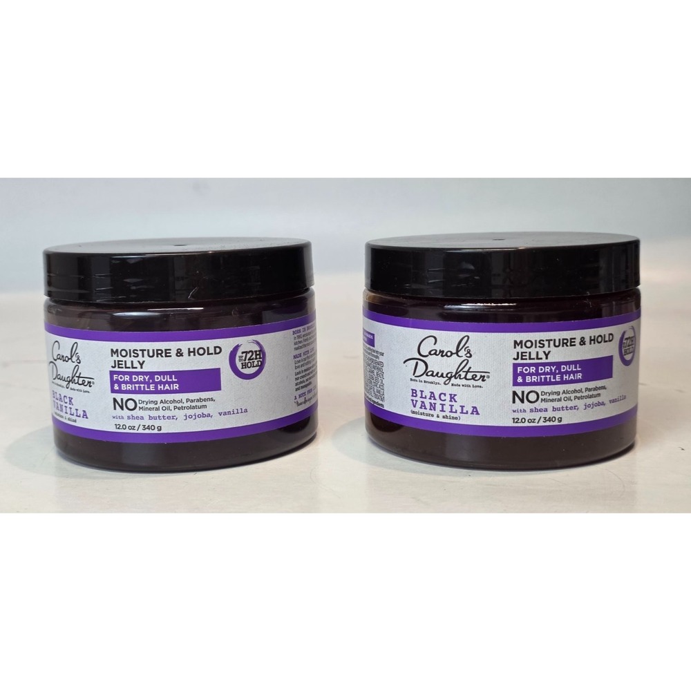 Carols Daughter Black Vanilla Moisture Hold Jelly Dry Fine Hair Jojoba Lot of‎ 2